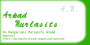 arpad murlasits business card