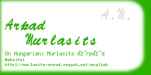 arpad murlasits business card